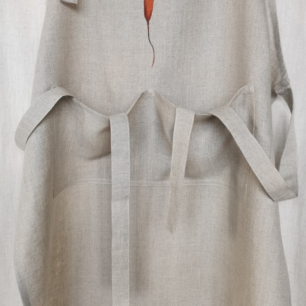 Carrot Linen Kitchen Apron
