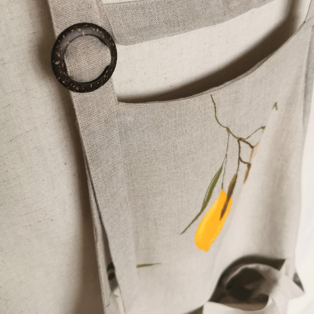 Lemon Linen Kitchen Apron
