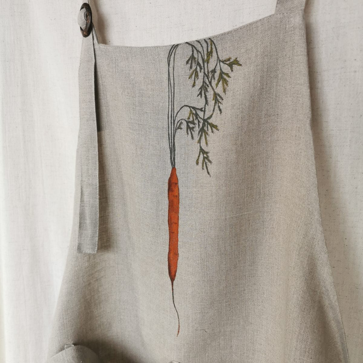 Carrot Linen Kitchen Apron